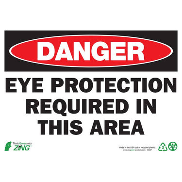 ZING Eco Safety Sign, Danger, 10X14- Model 2097S
